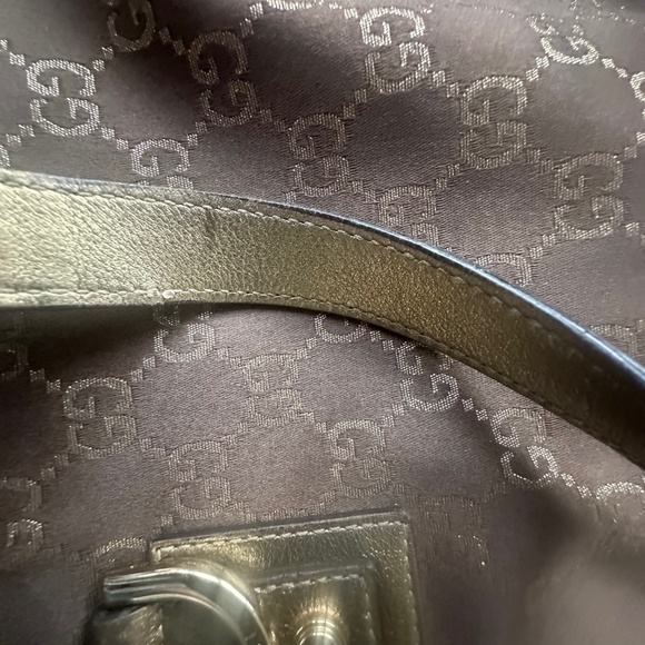 Gucci Abbey Shoulder Hand Bag Brown/Gold Leather Small Purse Vintage Authentic! - Picture 6 of 14